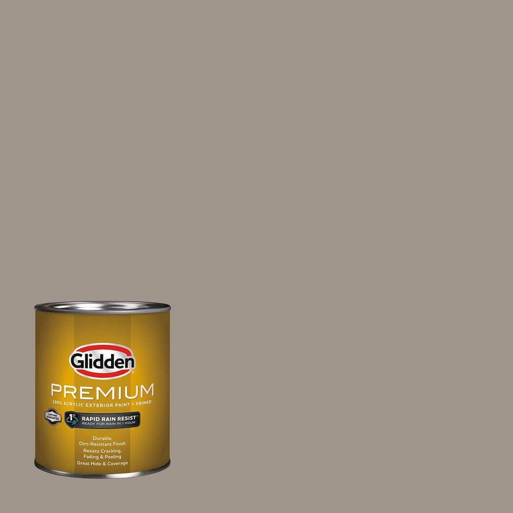 Glidden Premium 1 qt. PPG1022-4 Rock Slide Flat Exterior Latex Paint