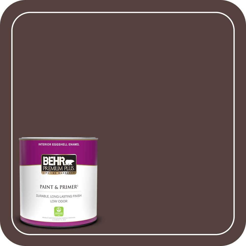 BEHR PREMIUM PLUS #BNC-21 Double Espresso Enamel Interior Stain-Blocking Paint and Primer (1)