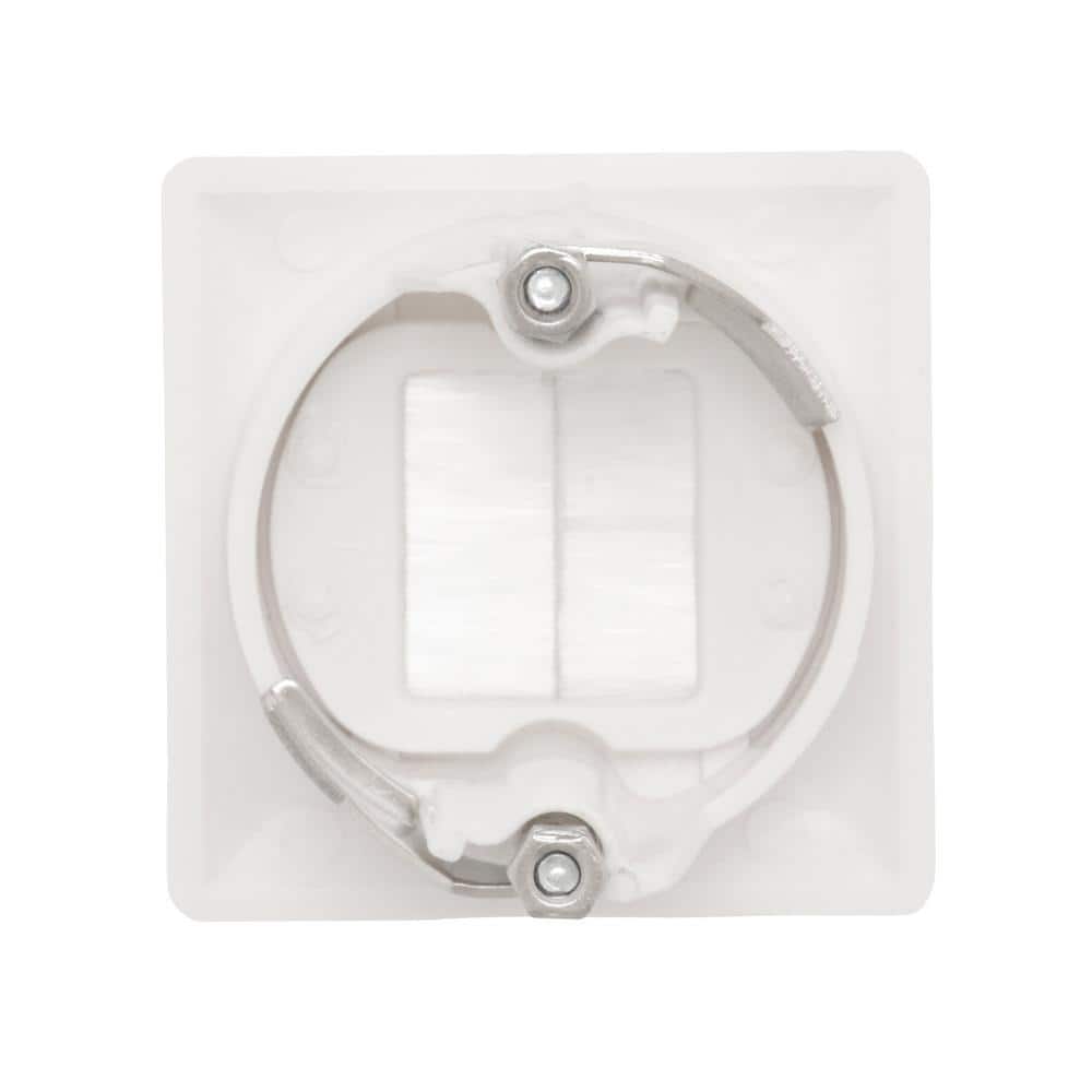 Commercial Electric 1-Gang Hole Saw Brush Plastic Wall Plate, White (3)