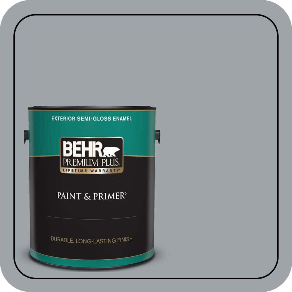 BEHR PREMIUM PLUS 1 gal. #N510-4 Supernova Semi-Gloss Enamel Exterior Paint & Primer