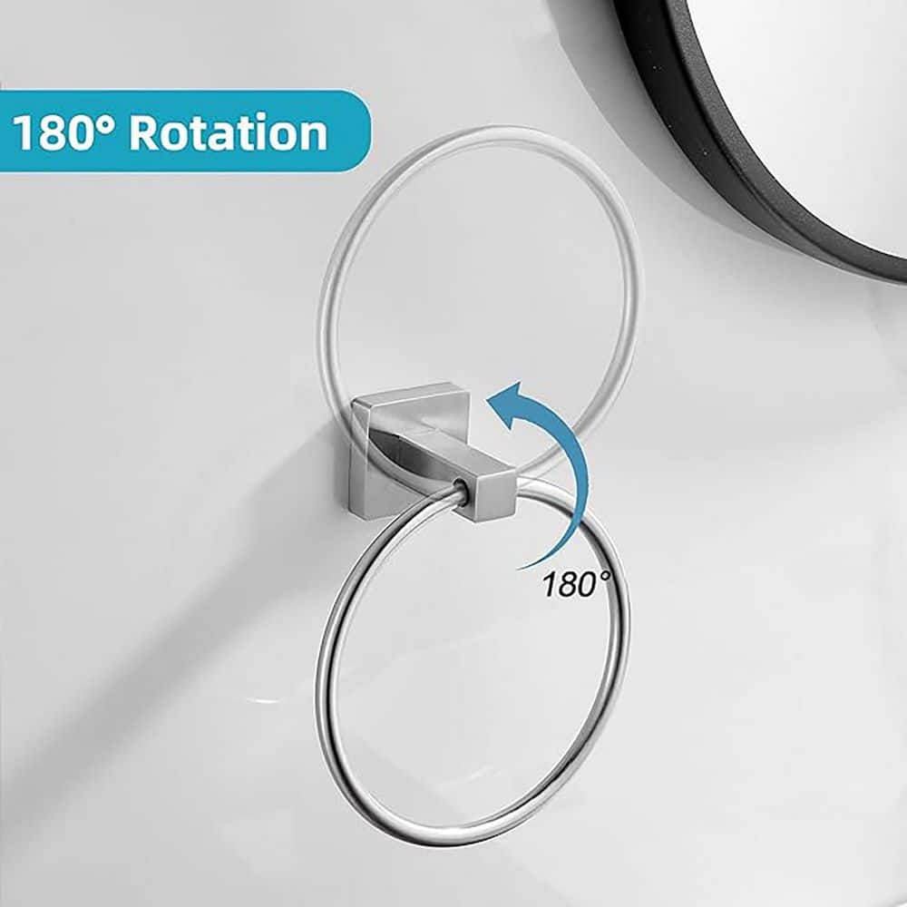 BYH build your home Bath Hardware Set Wall Mounted Bathroom Accessories Set with Towel Ring, Toilet Paper Holder (3)