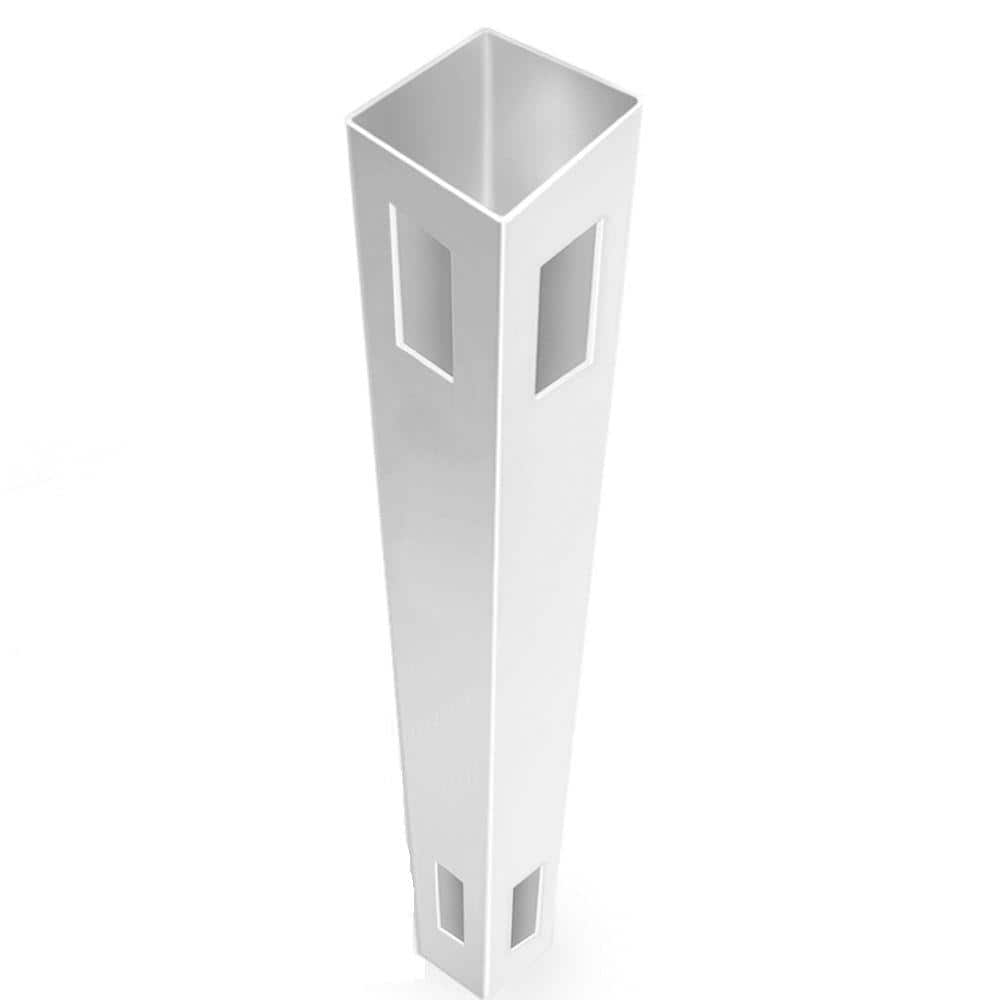 Veranda Linden 5 in. x 5 in. x 9 ft. White Vinyl Routed Corner Fence Post (1)