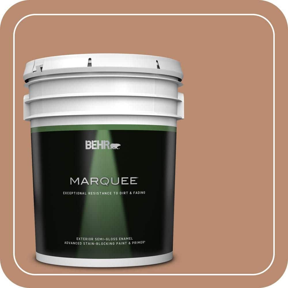 BEHR MARQUEE 5 gal. #QE-12 Dune Drift Semi-Gloss Enamel Exterior Paint & Primer