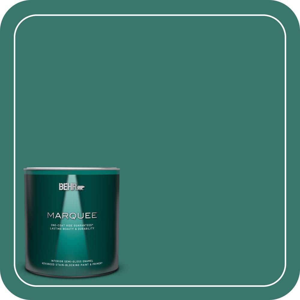 BEHR MARQUEE 1 qt. #490D-7 Greensleeves Semi-Gloss Enamel Interior Paint & Primer