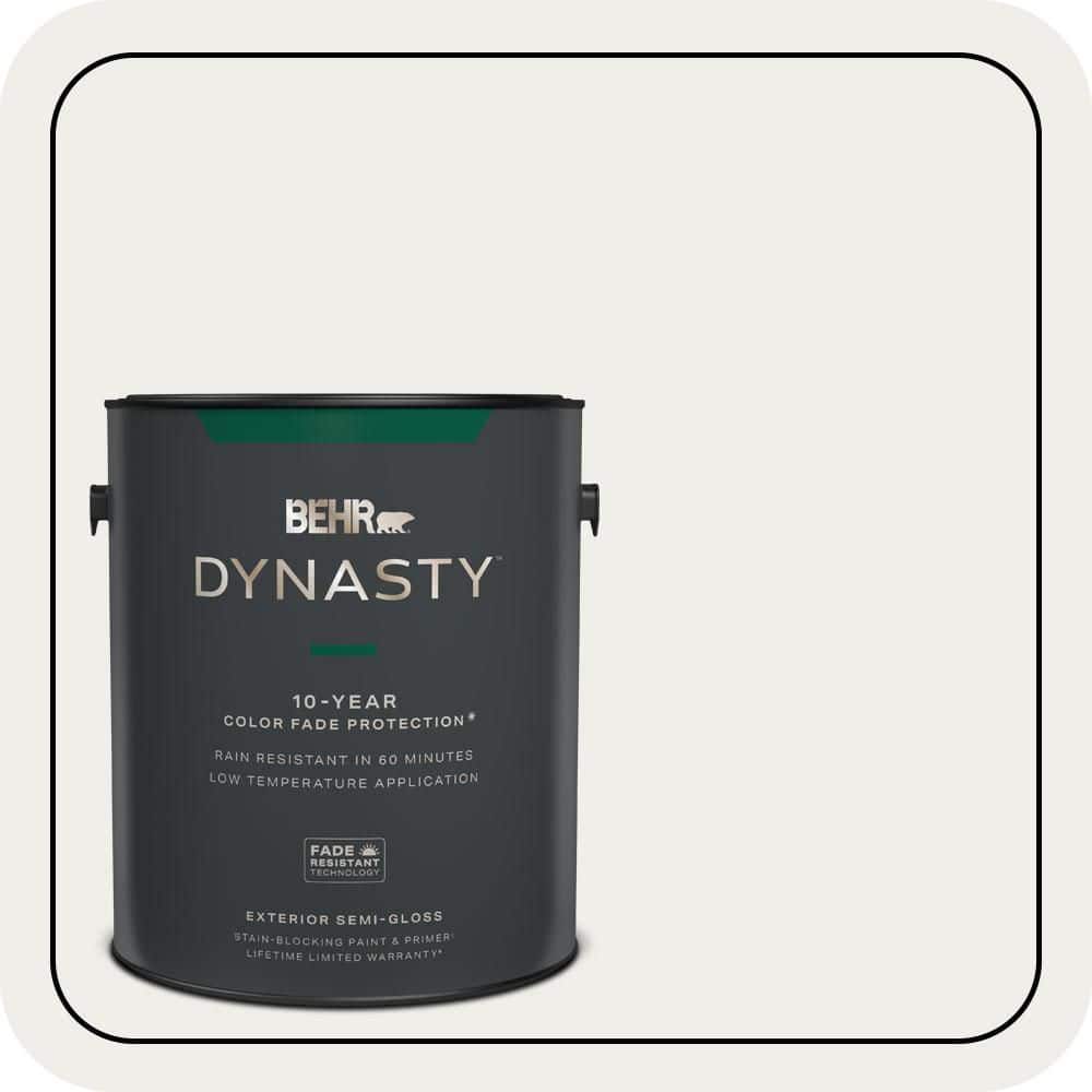 BEHR DYNASTY 1 gal. #PWN-53 White Mink Semi-Gloss Exterior Stain-Blocking Paint & Primer