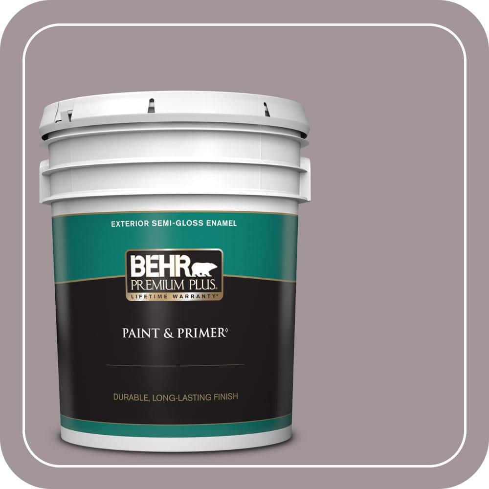 BEHR PREMIUM PLUS 5 gal. #PPU17-13 Heather Plume Semi-Gloss Enamel Exterior Paint & Primer