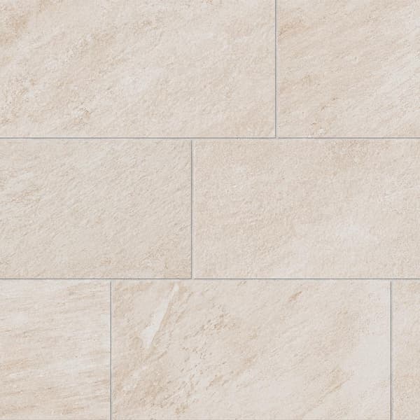 Corso Italia Alpe Ivory Matte 12 in. x 24 in. Quartzite Stone Look Porcelain Floor and Wall Tile (1.94 sq. ft./Each)