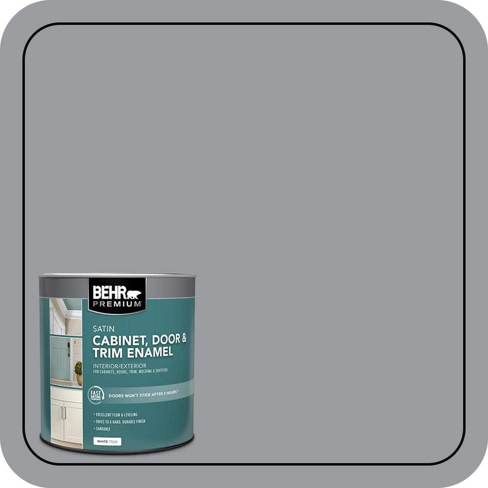 BEHR PREMIUM 1 qt. #N500-4 Pencil Sketch Satin Enamel Interior/Exterior Cabinet, Door & Trim Paint