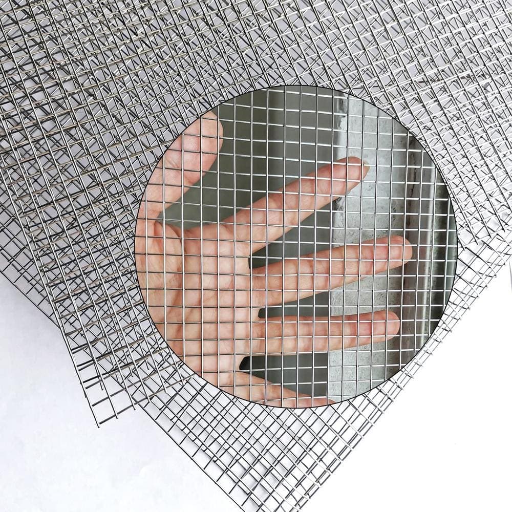 Angel Sar 2 Pack 12 in. x 24 in. 4 Mesh Hardware Cloth Welded Wire Mesh 304 Stainless for DIY Burn Barrel BBQ Vent Filter (2)