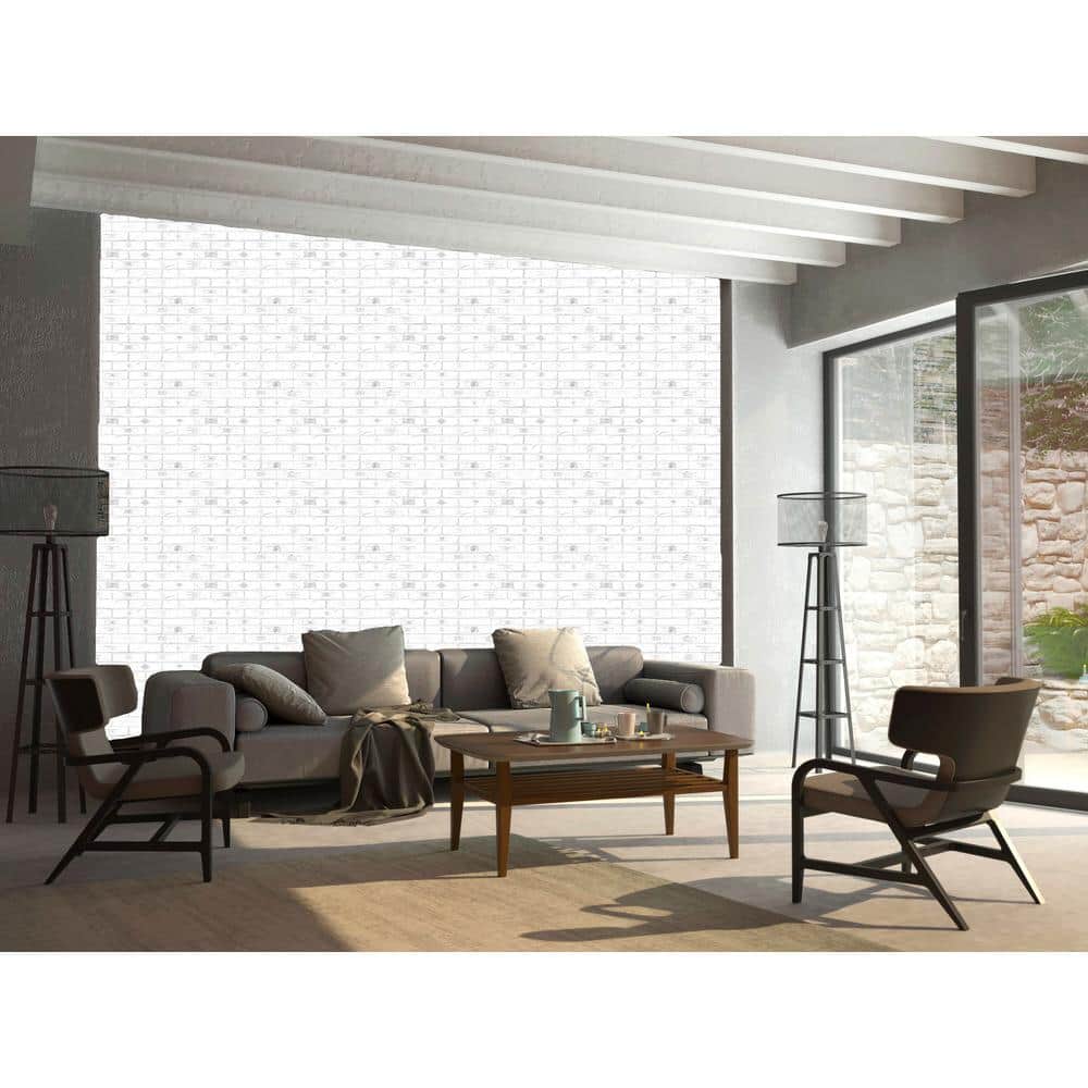 Dundee Deco 3D Falkirk Renfrew II 1/50 in. x 35 in. x 25 in. White Faux Bricks PVC Decorative Wall Paneling (5-Pack) (2)