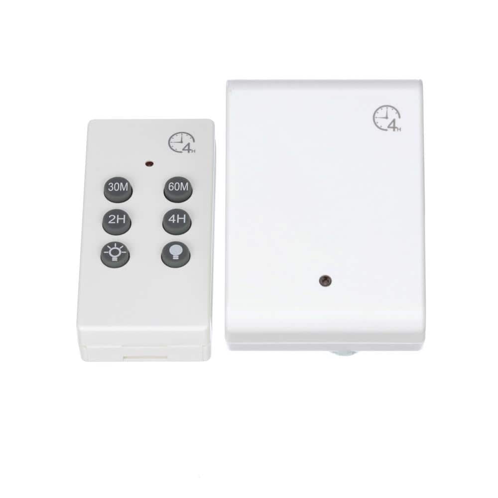 Woods 8-Amp 4-Hour Indoor Plug-In Wireless Remote Countdown Control Timer, White (1)