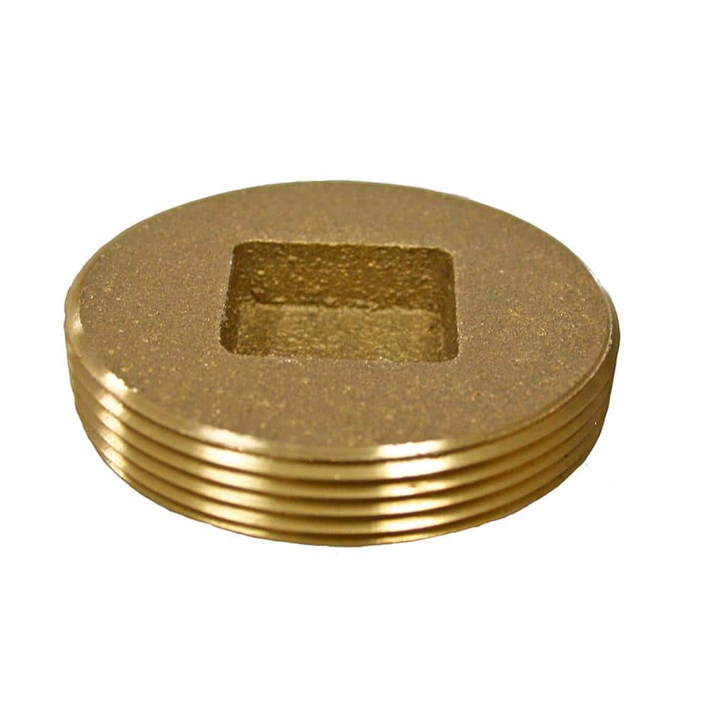 JONES STEPHENS 2 in. Brass Countersunk Heavy Pattern Cleanout Plug 2-3/8 in. O.D. for DWV