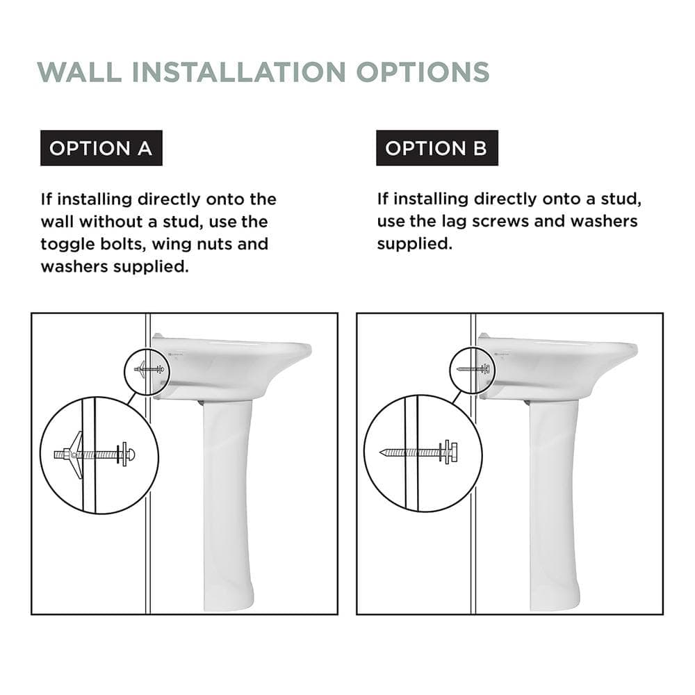 Glacier Bay Shelburne/Petite 6.69 in. D x 8.86 in. W Round Pedestal Sink Base in White (4)
