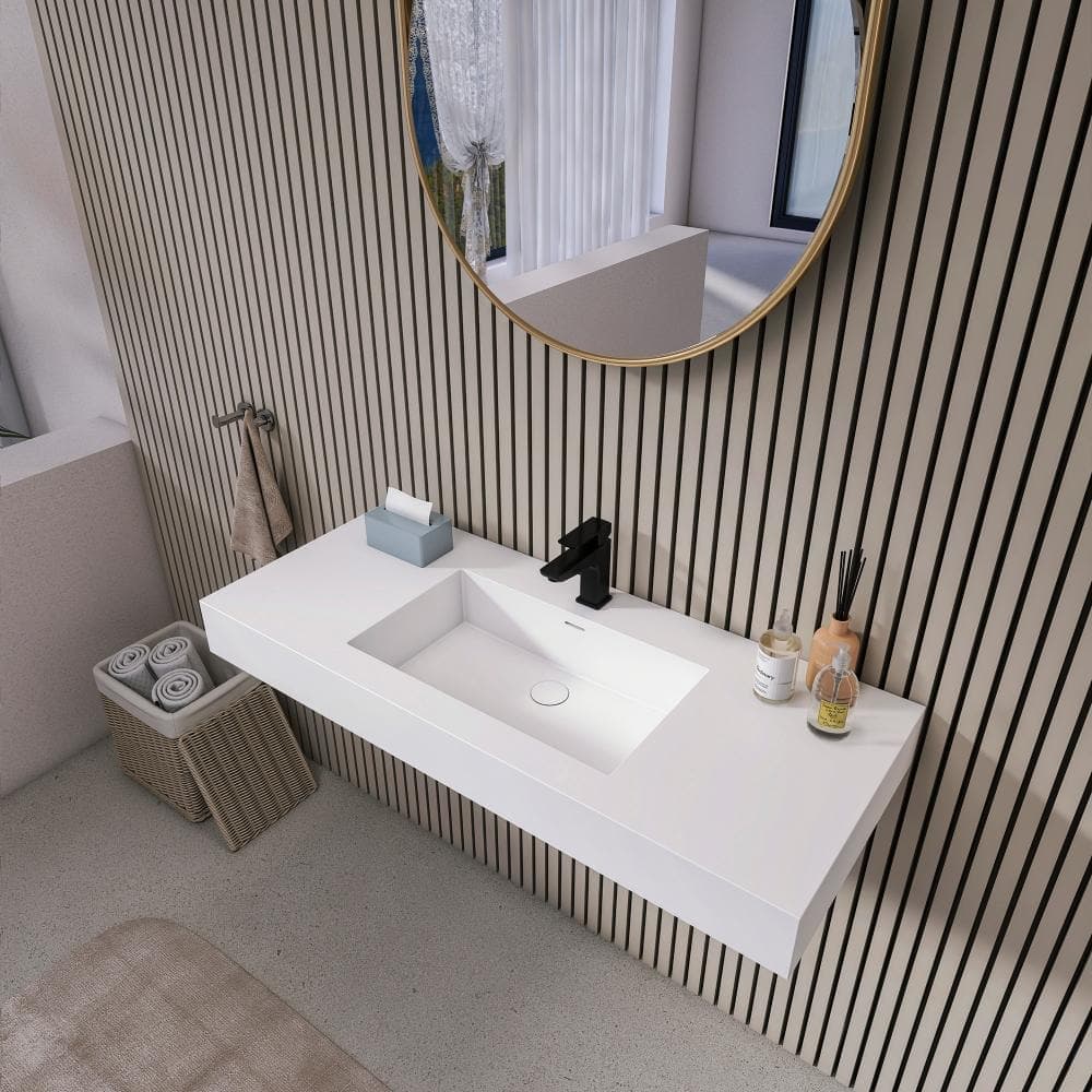 JimsMaison 47.24 in Wall-Mounted Rectangular Bathroom Sink Solid Surface in Matte White (3)