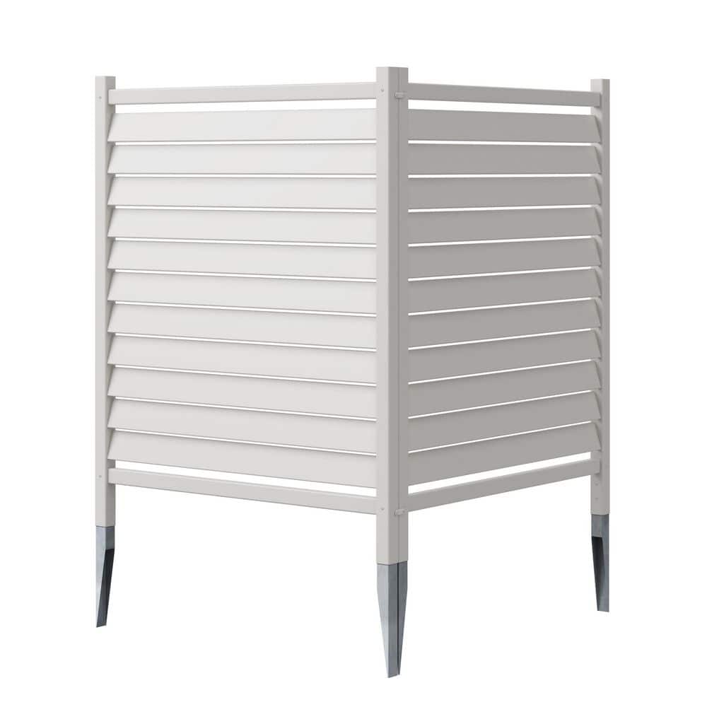 Enclo Privacy Screens 3.6 ft. x 3 ft. Waverly No Dig White Vinyl Decorative Privacy Screen Panel Kit