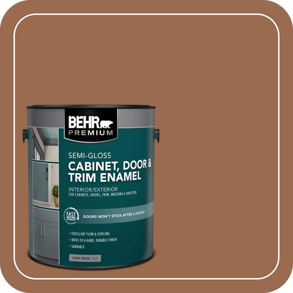 BEHR PREMIUM 1 gal. #S230-7 Toasted Bagel Semi-Gloss Enamel Interior/Exterior Cabinet, Door & Trim Paint