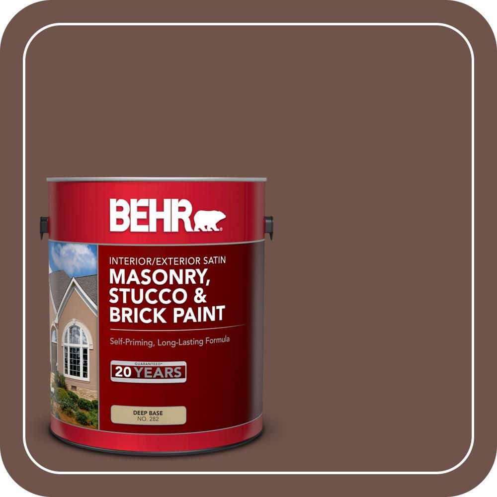 BEHR 1 gal. #N150-6 Coffee Beans Satin Interior/Exterior Masonry, Stucco and Brick Paint