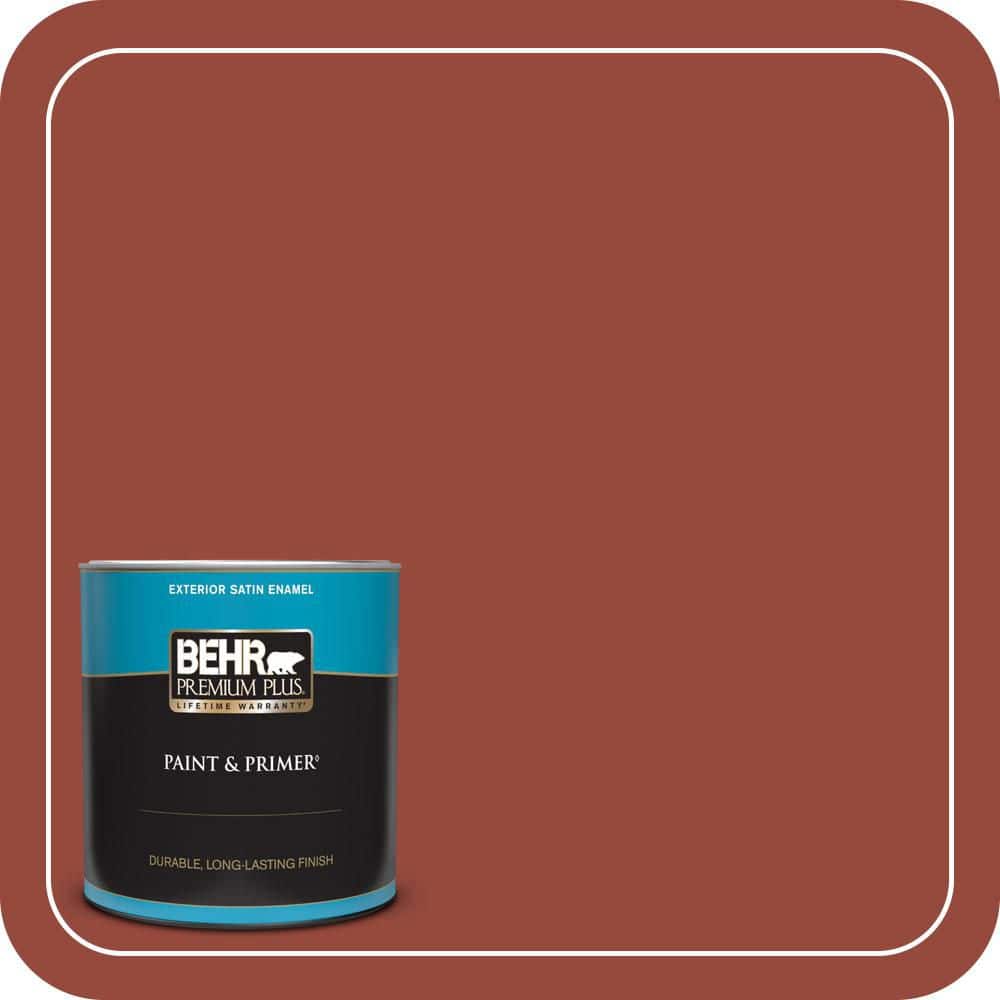 BEHR PREMIUM PLUS 1 qt. #MQ1-24 Smokin Hot Satin Enamel Exterior Paint & Primer