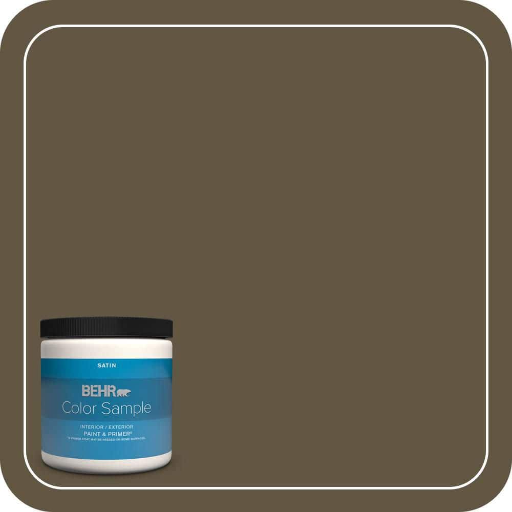 BEHR PREMIUM PLUS 8 oz. #S-H-750 Mountain Trail Satin Enamel Interior/Exterior Paint & Primer Color Sample