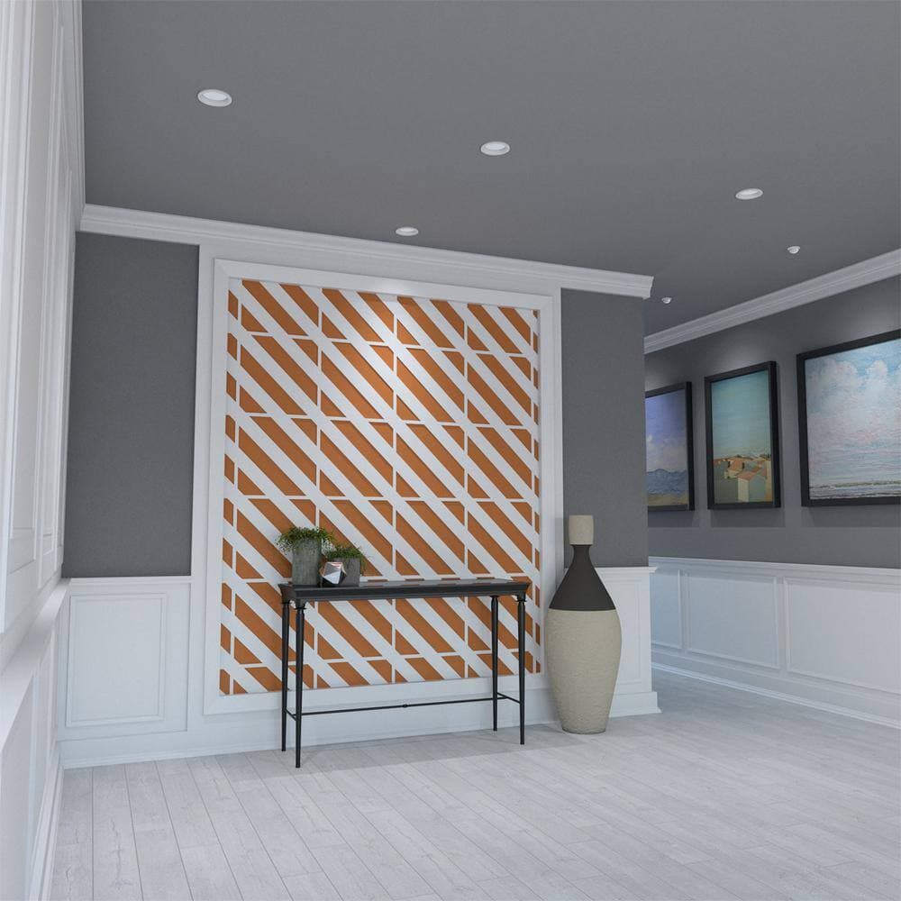 Ekena Millwork 15 3/8"W x 15 3/8"H x 3/8"T Medium Strymon Decorative Fretwork Wall Panels Architectural Grade PVC (3)