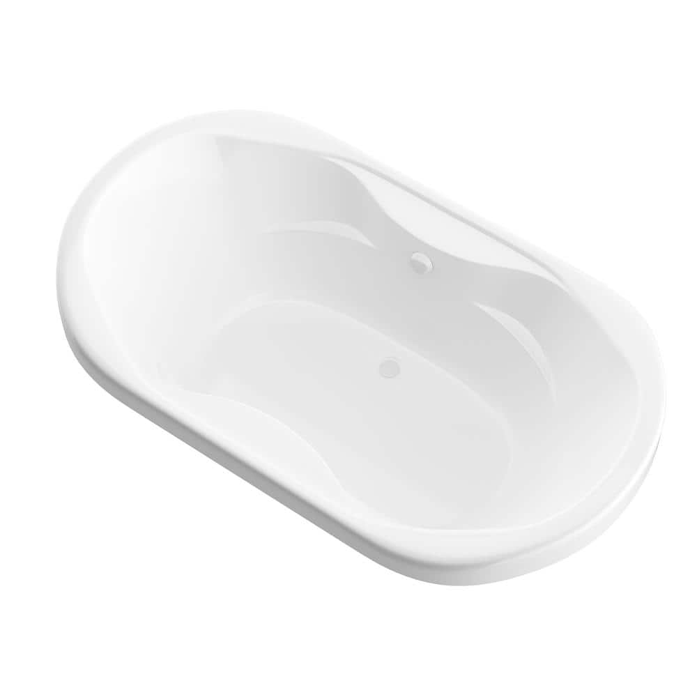 Universal Tubs Ruby Series 71 in. x 41 in. Oval Soaking Bathtub with Center Drain and Marine Grade Acrylic in Glossy Smooth White (1)