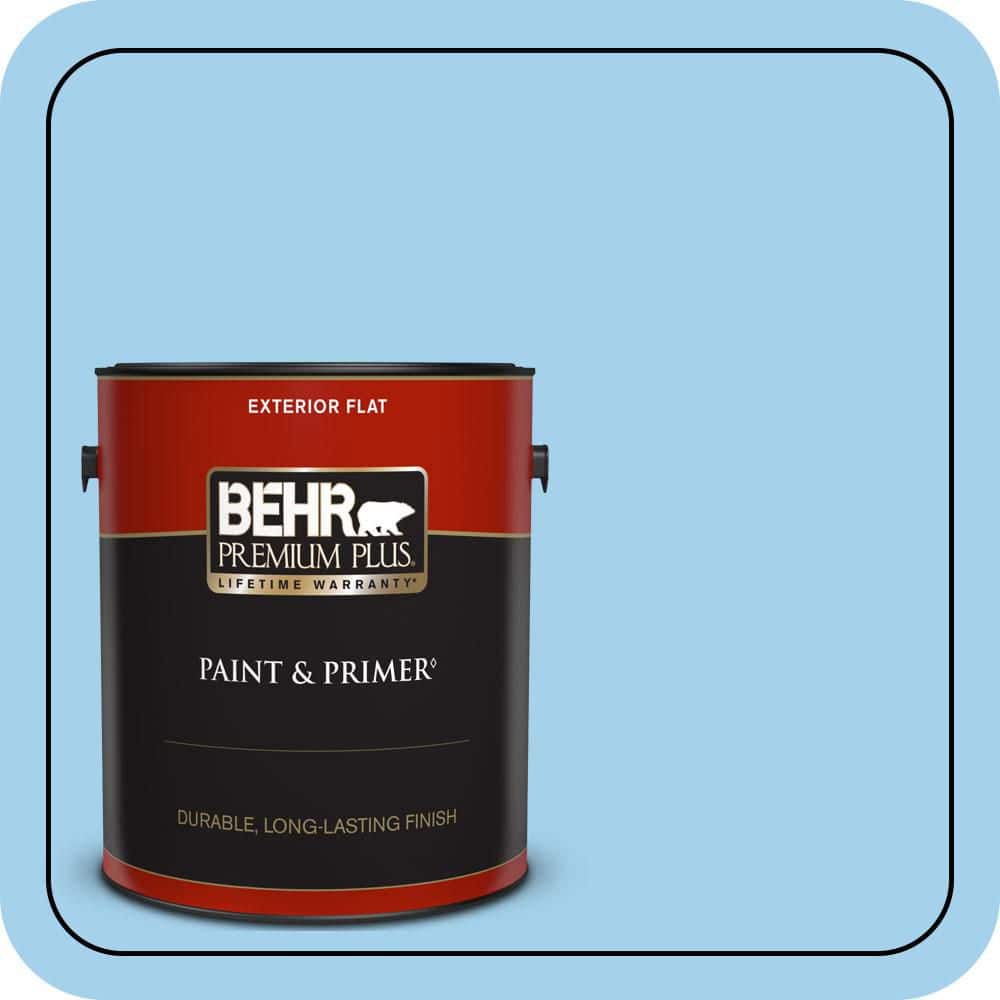 BEHR PREMIUM PLUS 1 gal. #550A-3 Little Pond Flat Exterior Paint & Primer (1)