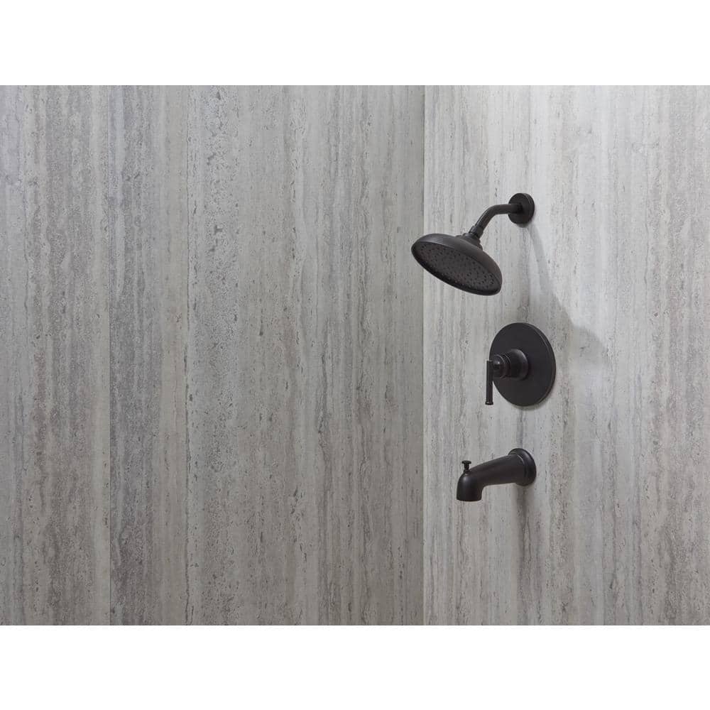 Glacier Bay Oswell Single Handle 1-Spray Tub and Shower Faucet 1.8 GPM in Matte Black (Valve Included) (3)