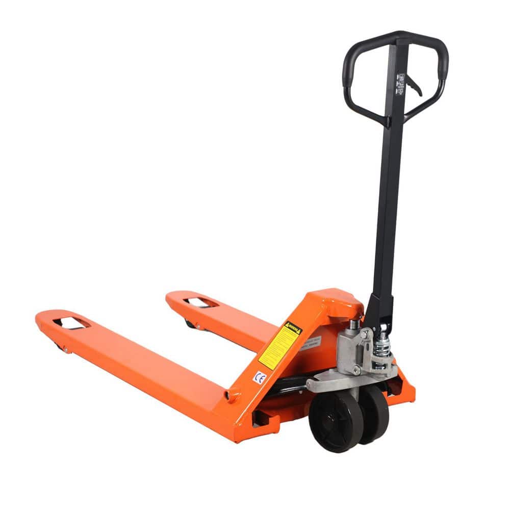 TORY CARRIER Orange Warehouse Hydraulic Manual Pallet Jack 6,600 lbs. with 48 x 27 in. Fork Size Hand Pallet Truck (1)