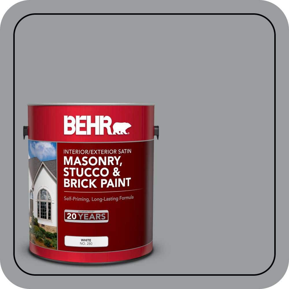 BEHR 5 gal. #N500-4 Pencil Sketch Satin Interior/Exterior Masonry, Stucco and Brick Paint