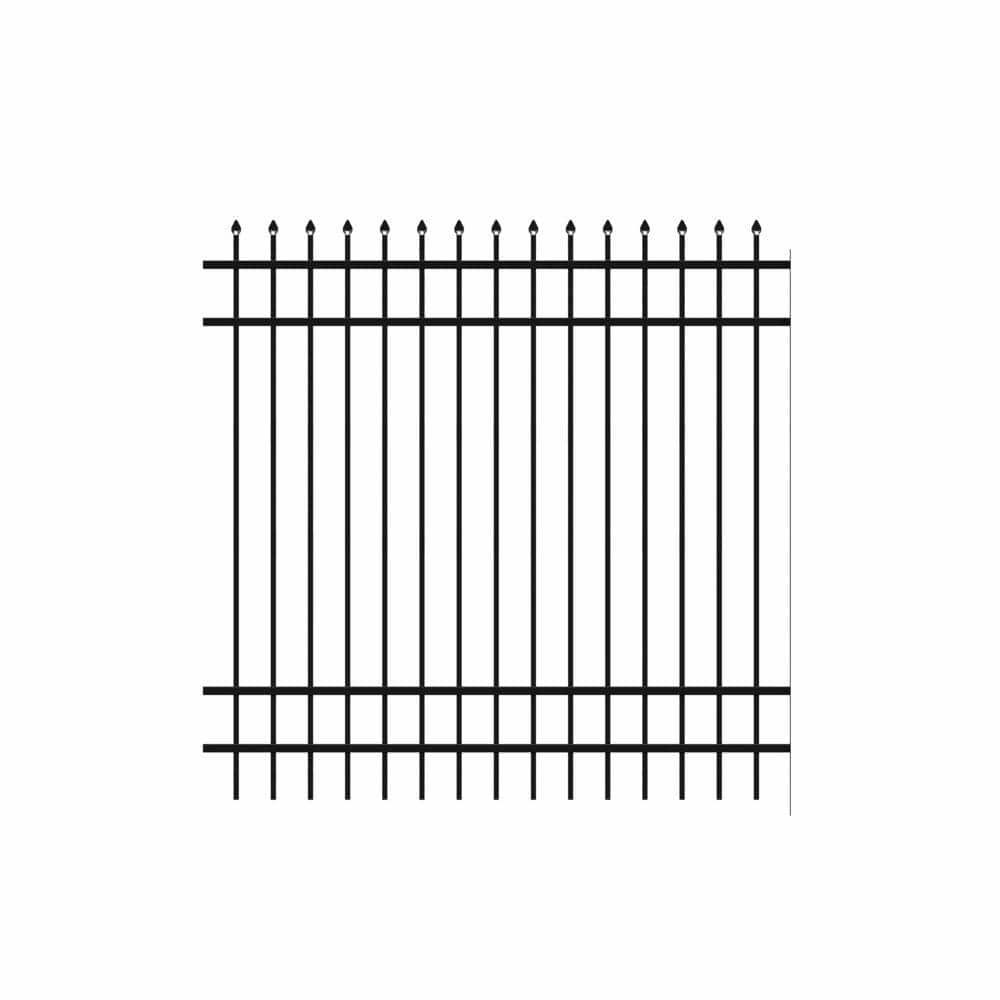 Barrette Outdoor Living Cascade Standard-Duty 6 ft. H x 6 ft. W Black Aluminum Pre-Assembled Fence Panel (1)
