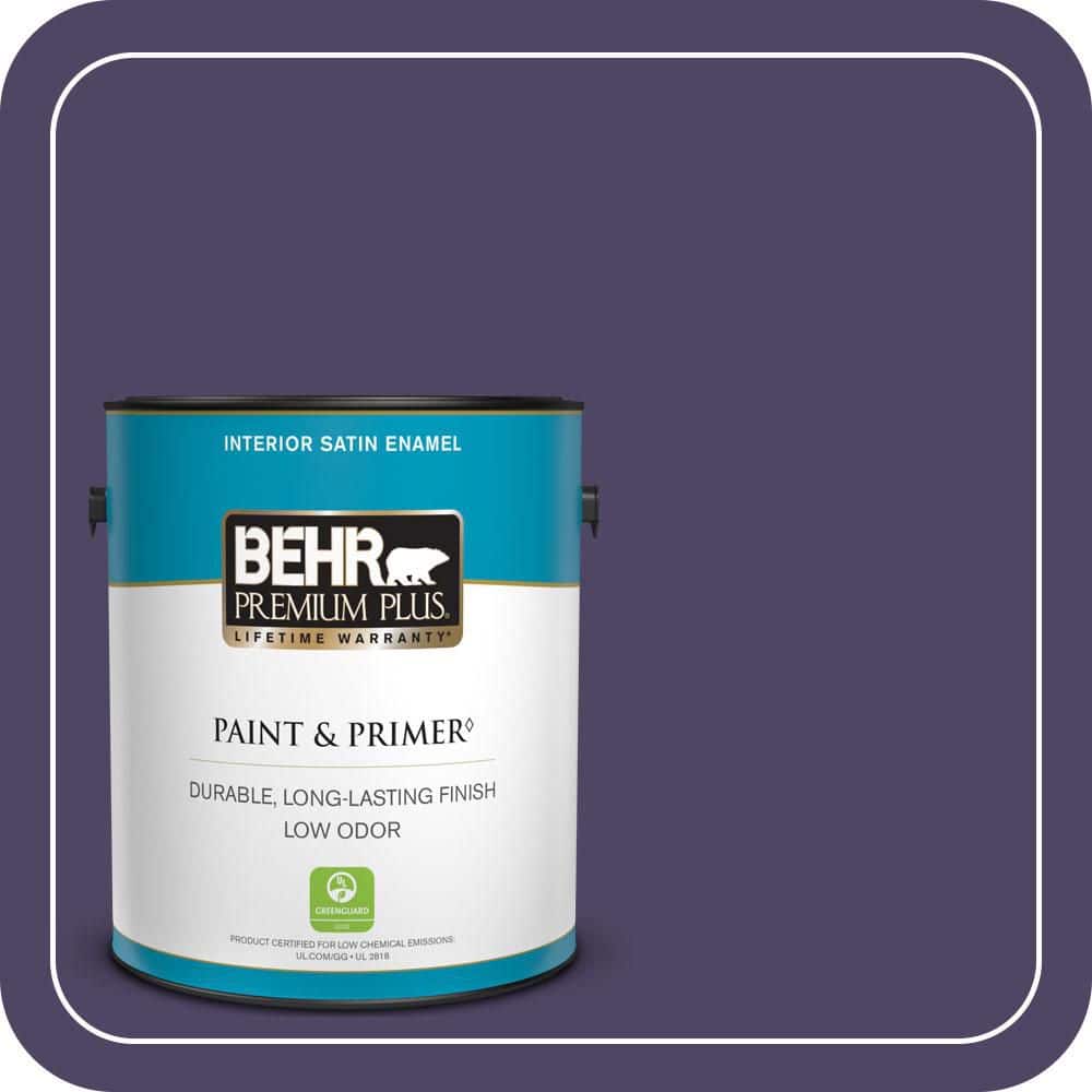 BEHR PREMIUM PLUS 1 gal. #S-H-650 Berry Charm Satin Enamel Low Odor Interior Paint & Primer