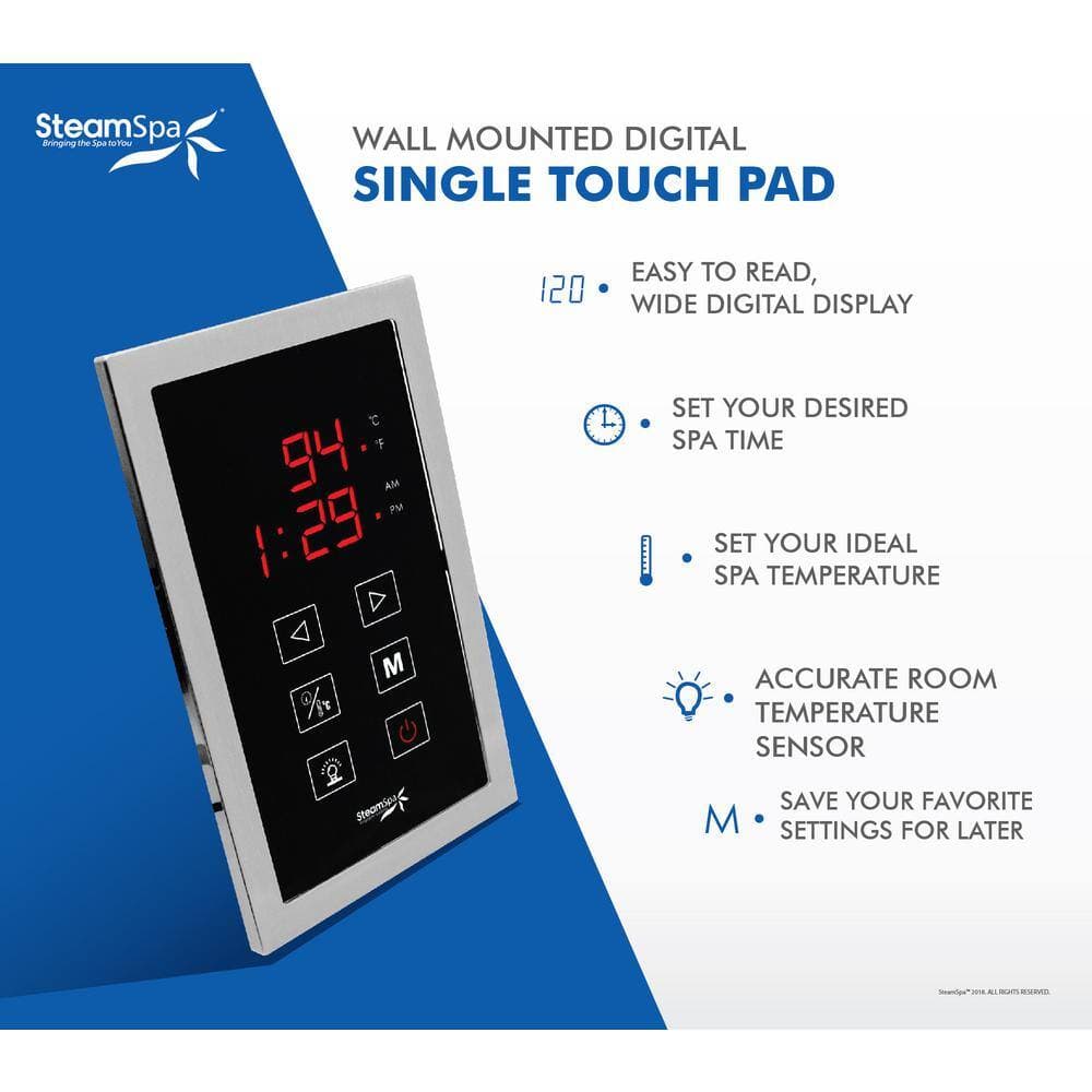 SteamSpa Indulgence Series Upgrade Control Kit with Digital Touch Panel System and Matching Steam Head in Polished Chrome (2)