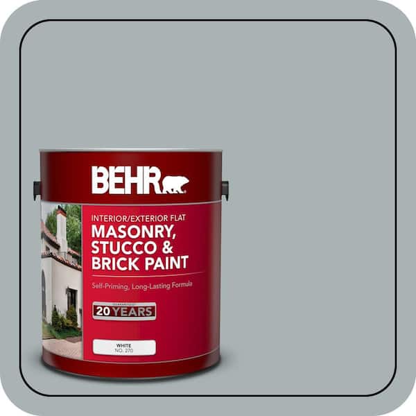 BEHR 1 gal. #MS-67 Quay Blue Flat Interior/Exterior Masonry, Stucco and Brick Paint (2)