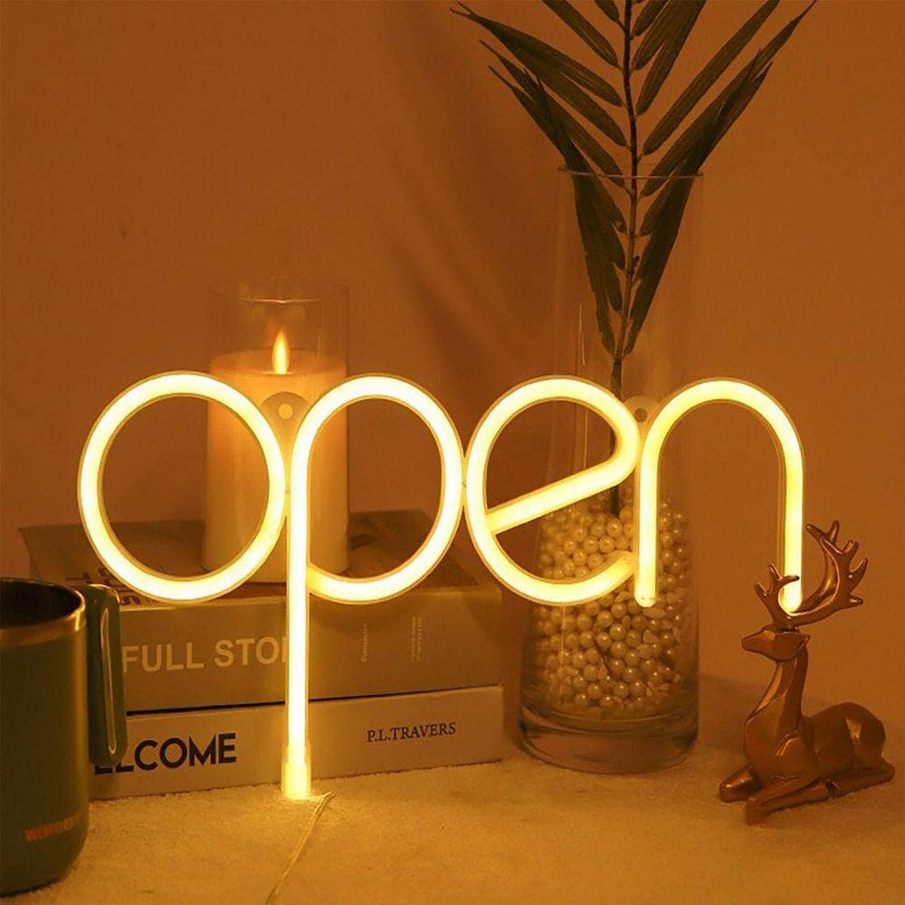 Afoxsos 1-Pack Neon Open Sign Red Blue Series USB Powered Silicone LED Business Display Light for Shop Bar Salon Hotel (2)