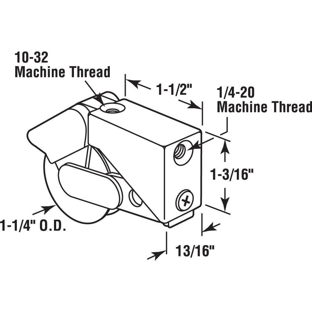 Prime-Line 1-1/4 in. Steel Ball Bearing Sliding Roller Assembly, Fleetwood and Fullview (2)