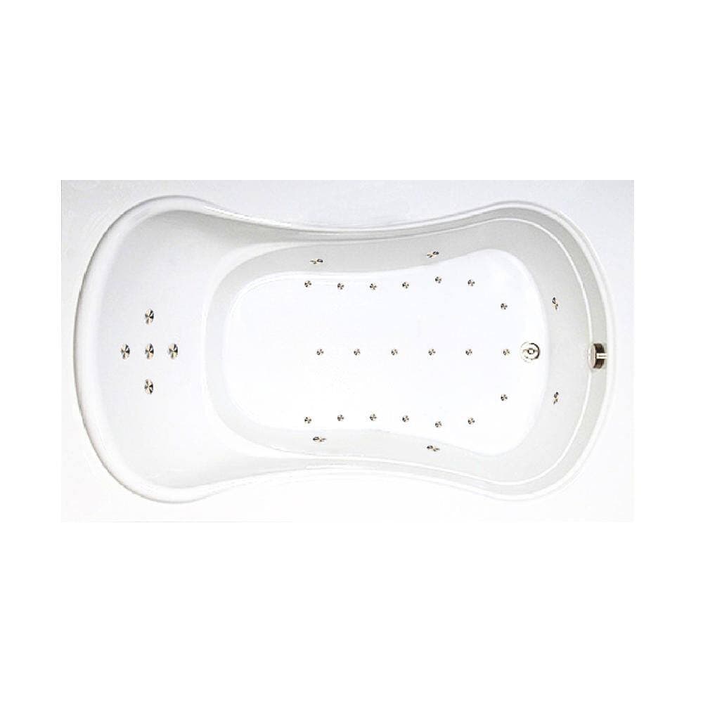 Comfortflo 72 in. x 42 in. Acrylic Rectangular Drop-in Air Bathtub with Reversible Drain in White (2)