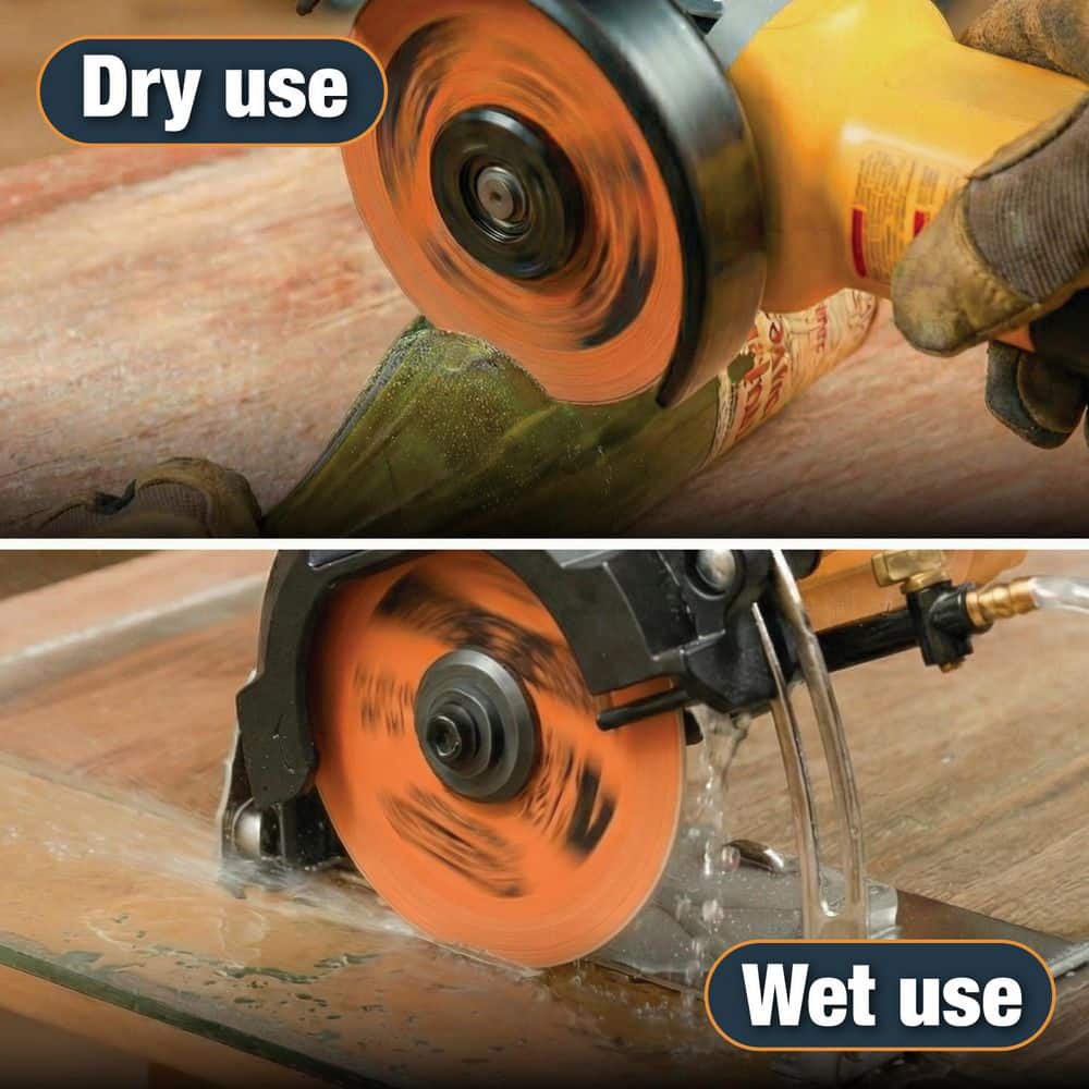 ‎POWERTEC 4-1/2 in. Glass Cutting Disc for Angle Grinder, 7/8 in. Arbor Diamond Blade Wheel w/20mm Bushing, 5 PK (2)
