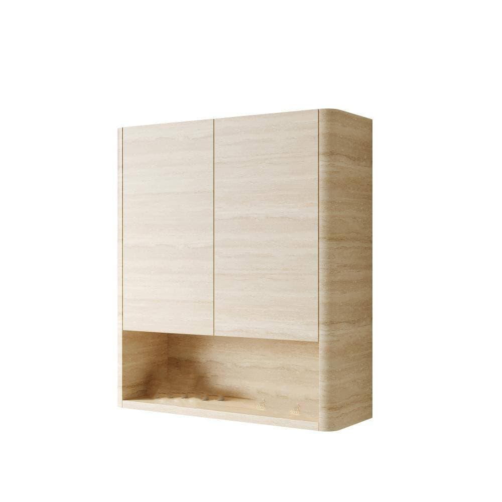 Timussi 26 in. W x 8 in. D x 30 in. H Beige Plywood Bathroom Storage Wall Cabinet with Shelf and Door in Beige (3)