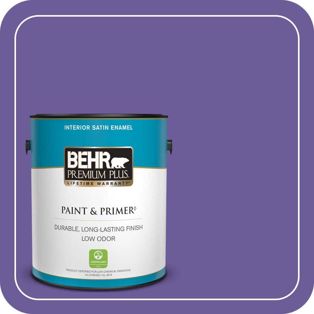 BEHR PREMIUM PLUS 1 gal. #P560-6 Just a Fairytale Satin Enamel Low Odor Interior Paint & Primer