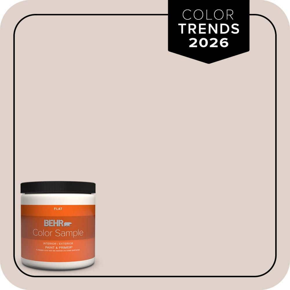 BEHR PREMIUM PLUS 8 oz. #N150-1 Mocha Ice Flat Interior/Exterior Paint & Primer Color Sample