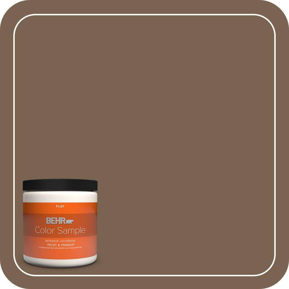 BEHR PREMIUM PLUS 8 oz. #N260-7 Folk Guitar Flat Interior/Exterior Paint & Primer Color Sample (1)