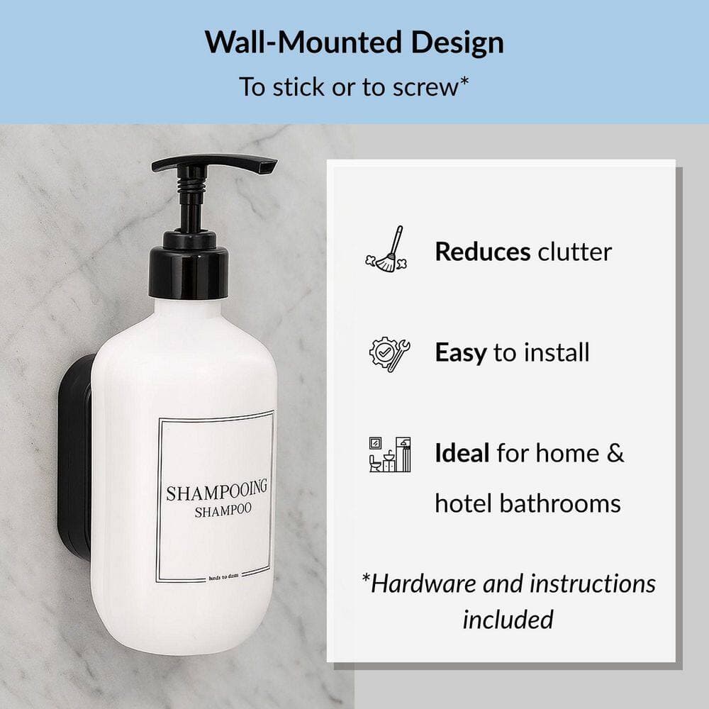 EVIDECO French home goods Wall-Mounted Shampoo Soap Dispenser 13 fl oz. (380ml) (3)