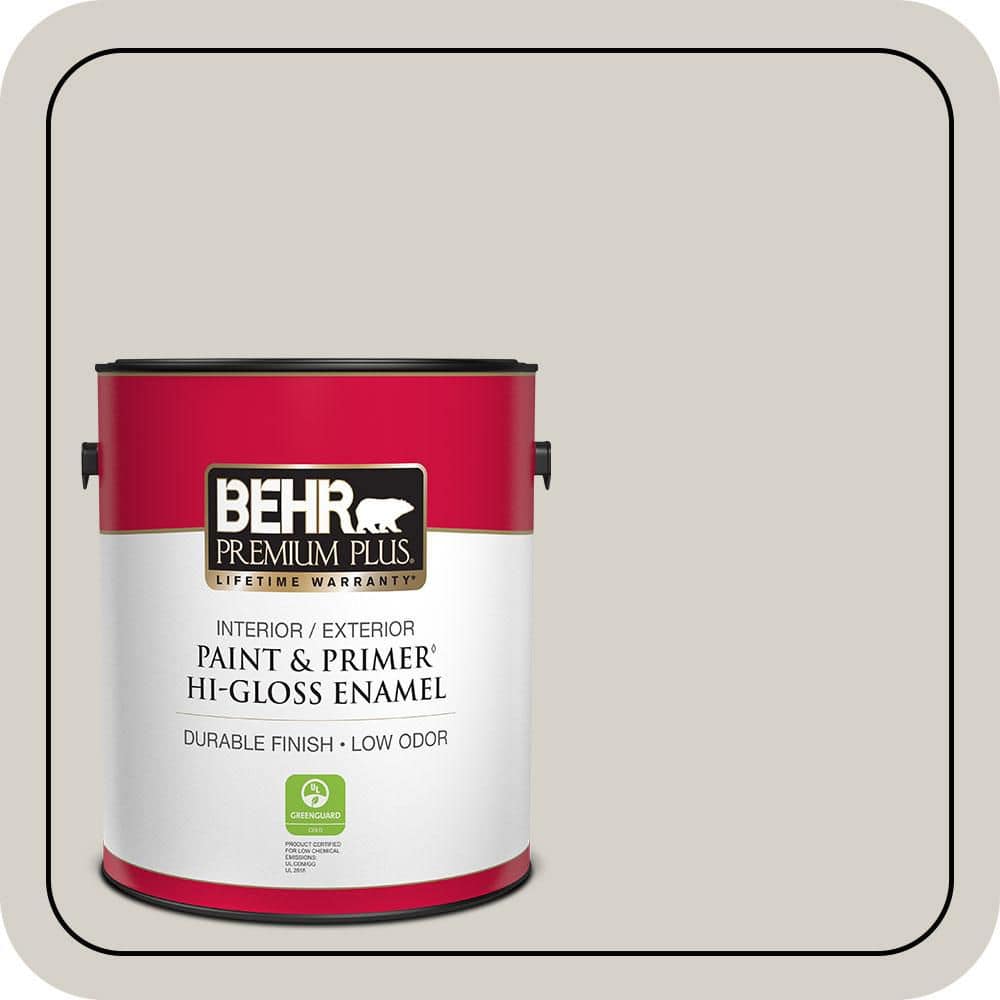 BEHR PREMIUM PLUS 1 gal. #T16-19 Bowstring Hi-Gloss Interior/Exterior Enamel Paint & Primer
