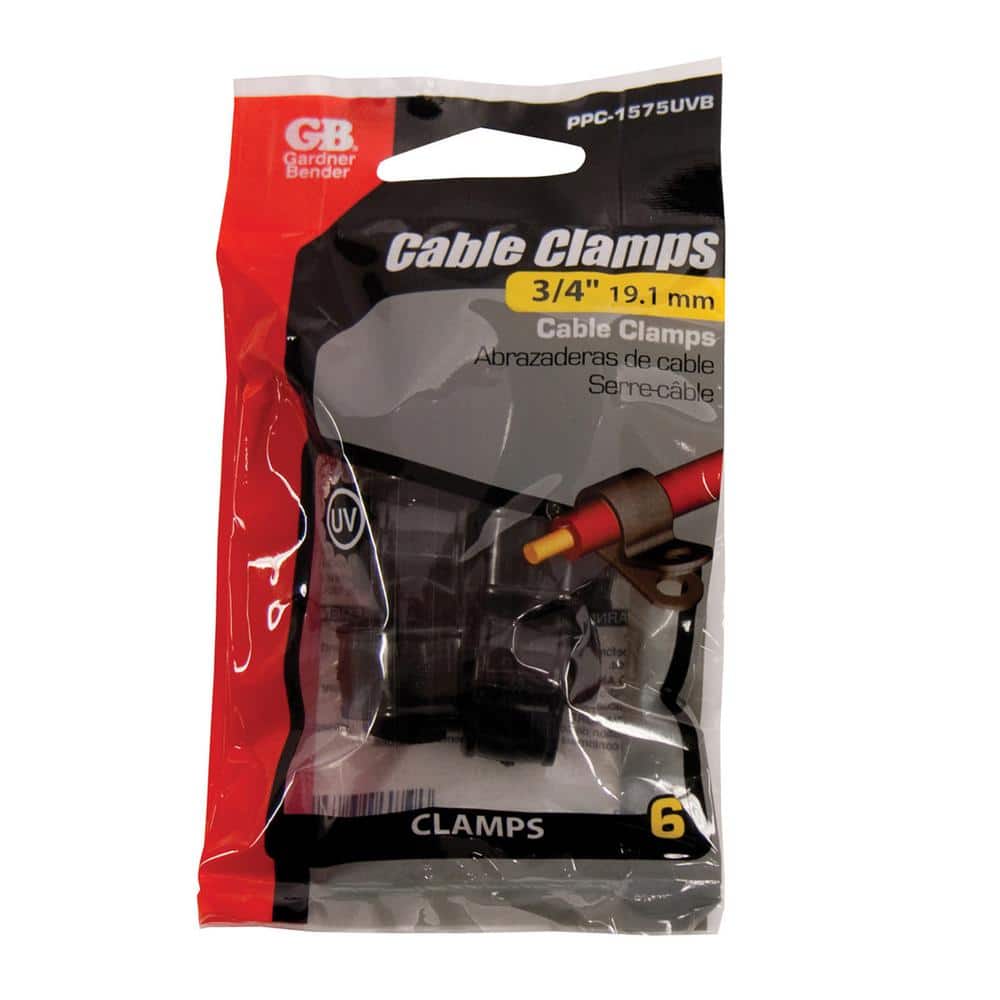Gardner Bender 3/4 in. Black Plastic 1-Hole Cable Clamps (6-Pack) (4)