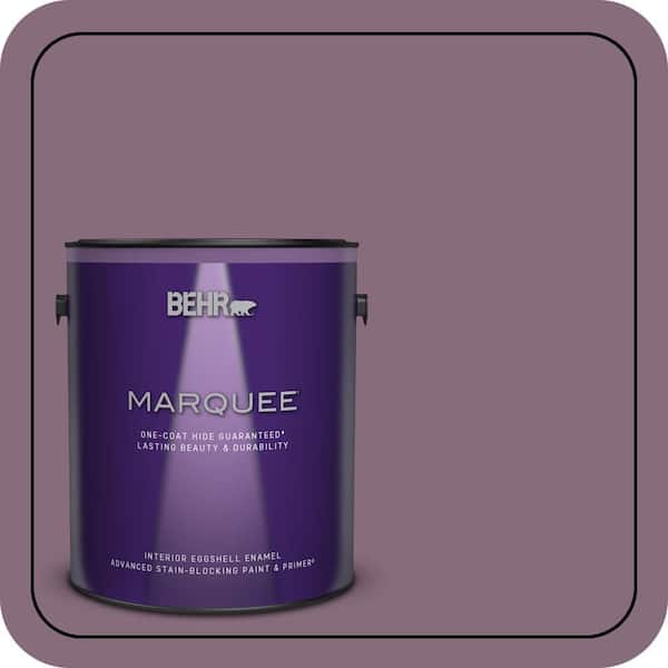 BEHR MARQUEE 1 gal. #S110-6 Plum Royale One-Coat Hide Eggshell Enamel Interior Paint & Primer (2)