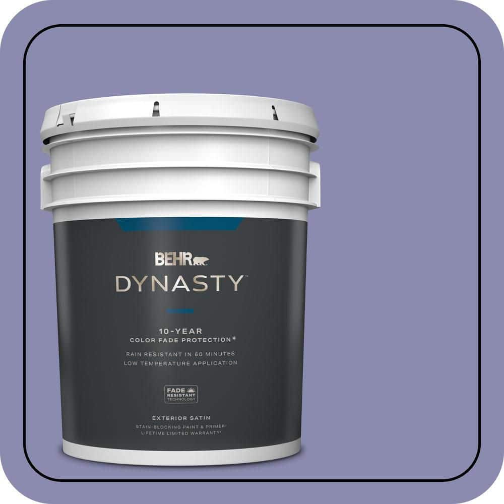 BEHR DYNASTY 5 gal. #M550-5 Violet Aura Satin Enamel Exterior Stain-Blocking Paint & Primer