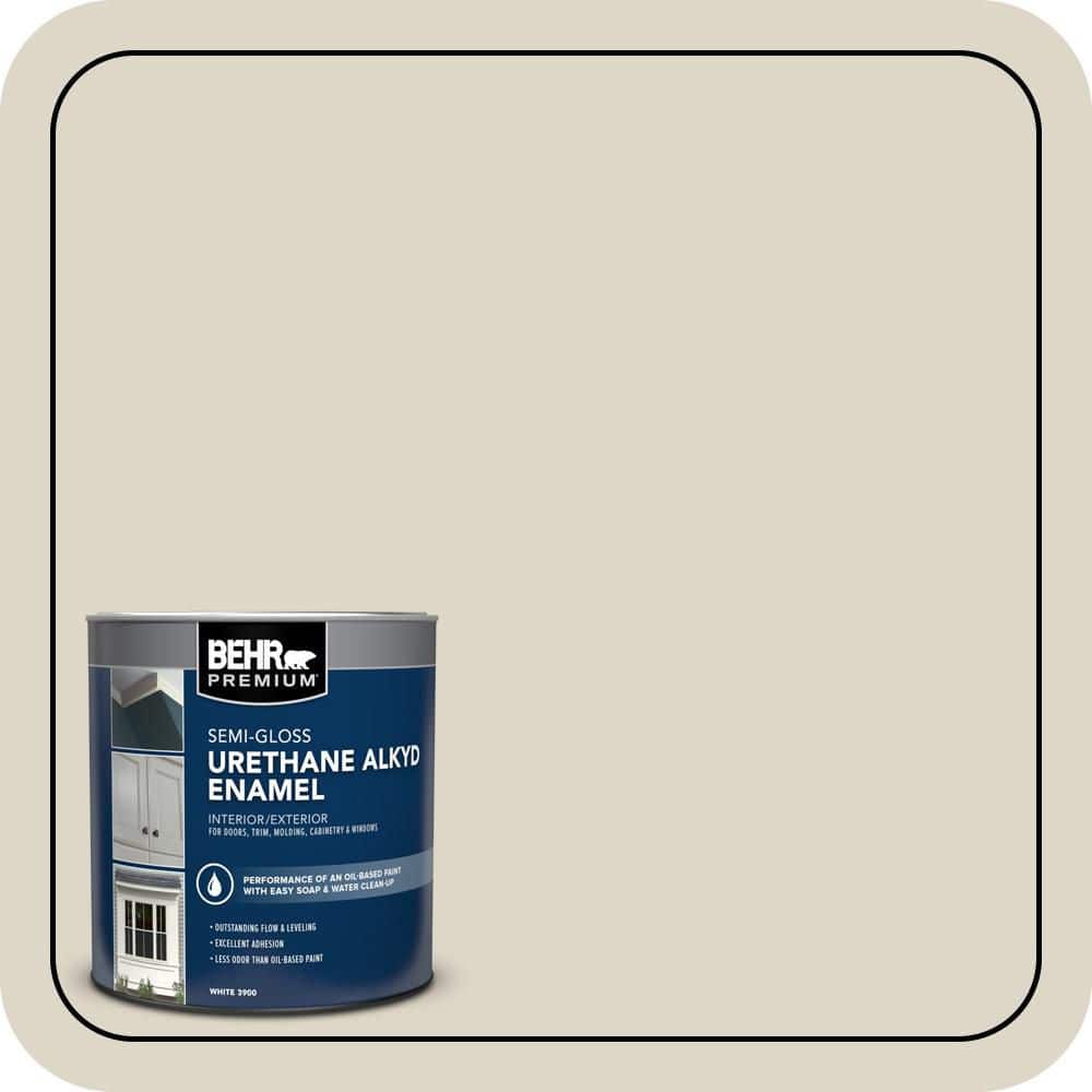 BEHR PREMIUM 1 qt. #N330-2 Prairie Dust Semi-Gloss Enamel Urethane Alkyd Interior/Exterior Paint (1)