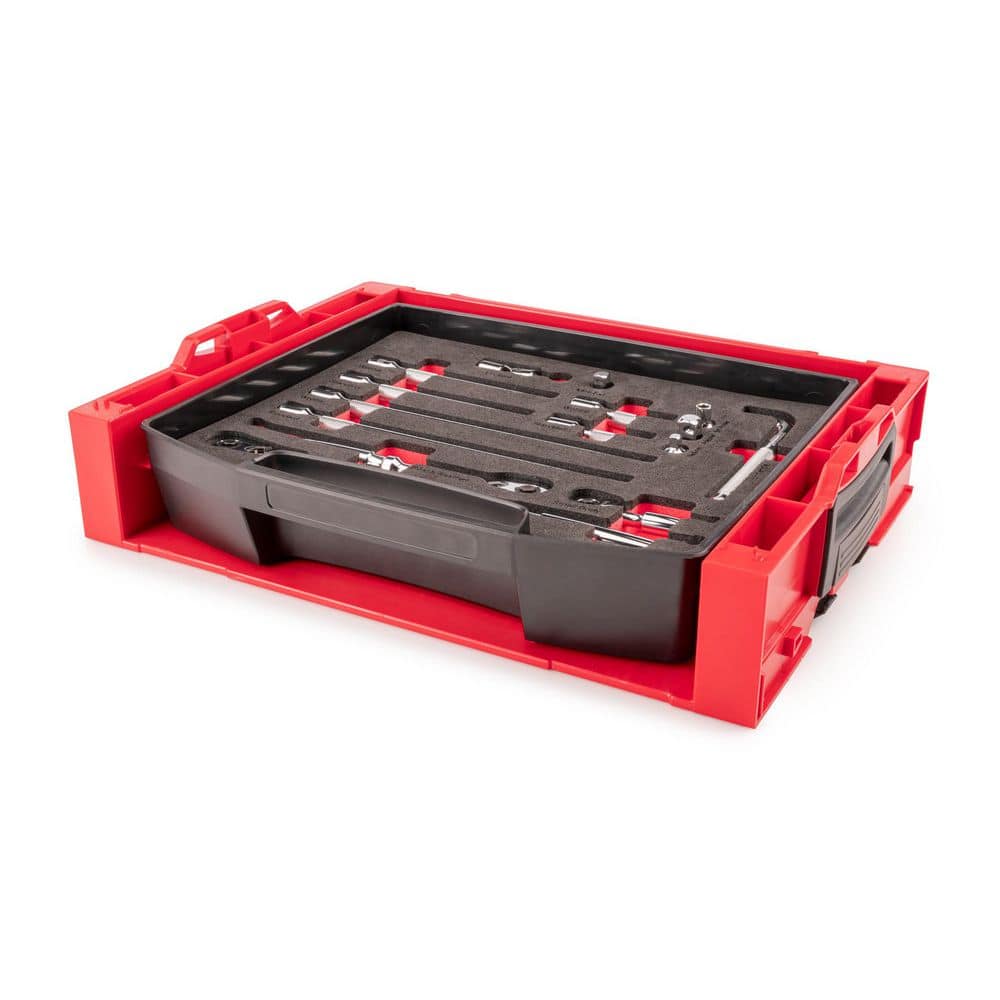 TEKTON 3/8 in. Drive Ratchet and Accessories Set with Open Top Drawer and Rack (15-Piece) (2)