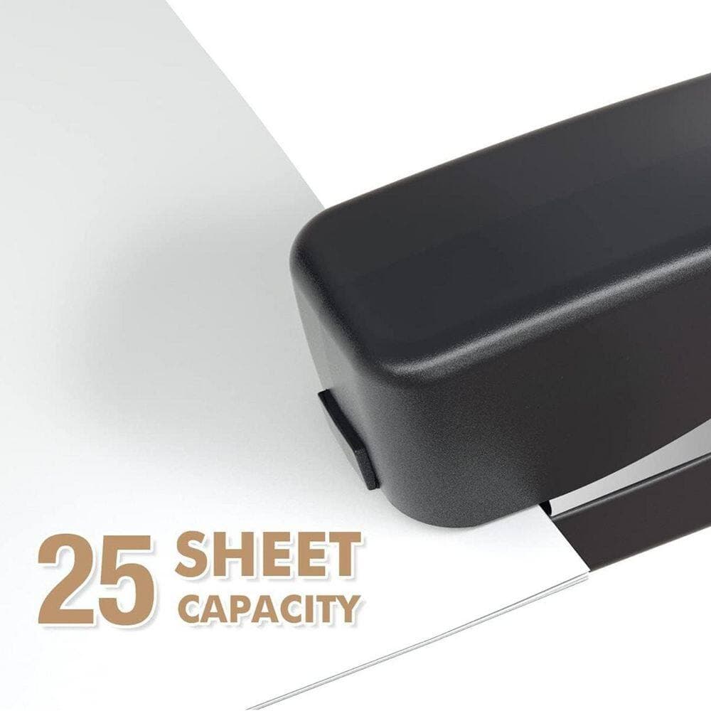 YICHUHAOXI Heavy Duty Electric Stapler Desktop Handle Long Black Office Automatic Stapler 1-Pack Professional Use (3)
