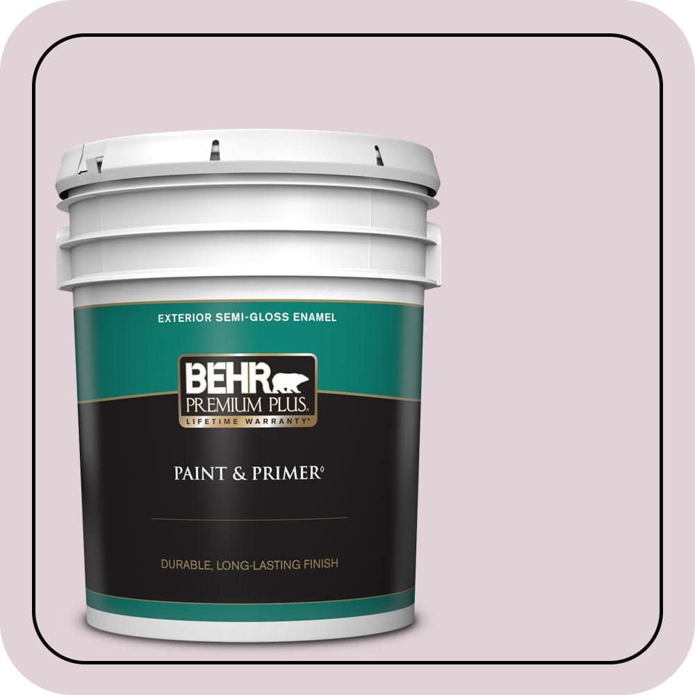 BEHR PREMIUM PLUS 5 gal. #T15-7 Secret Blush Semi-Gloss Enamel Exterior Paint & Primer